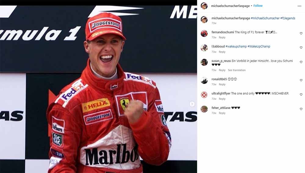 Michael Schumacher, legenda Formula 1. (Foto: Instagram@michaelschumacherfanpage) Copyright: © Instagram@michaelschumacherfanpage