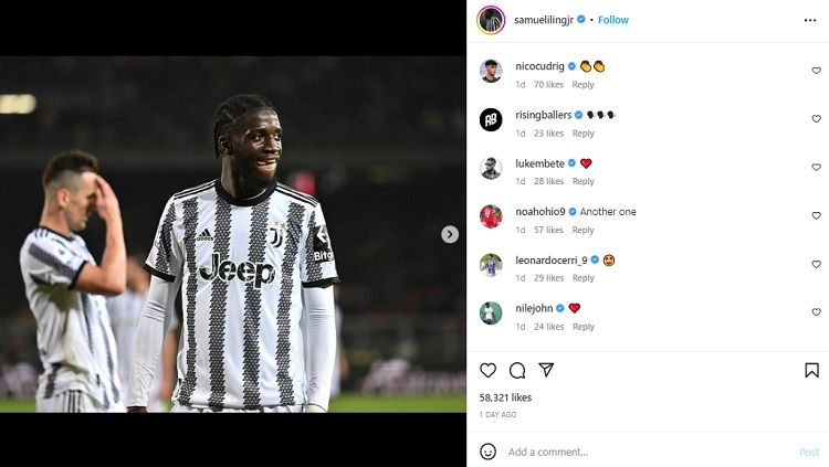 Pemain muda Juventus, Samuel Iling-Junior. (Foto: instagram@samuelilingjr) Copyright: © instagram@samuelilingjr