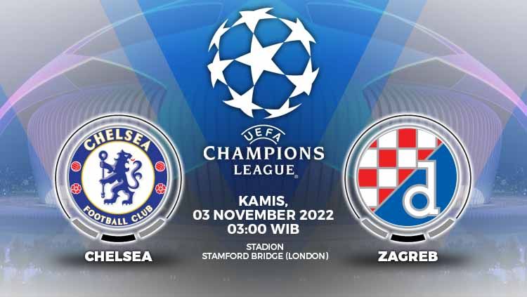 Berikut link live streaming Liga Champions antara Chelsea vs Dinamo Zagreb pada Kamis (03/10/22) mulai pukul 03.00 WIB. Copyright: © Grafis: Yuhariyanto/INDOSPORT