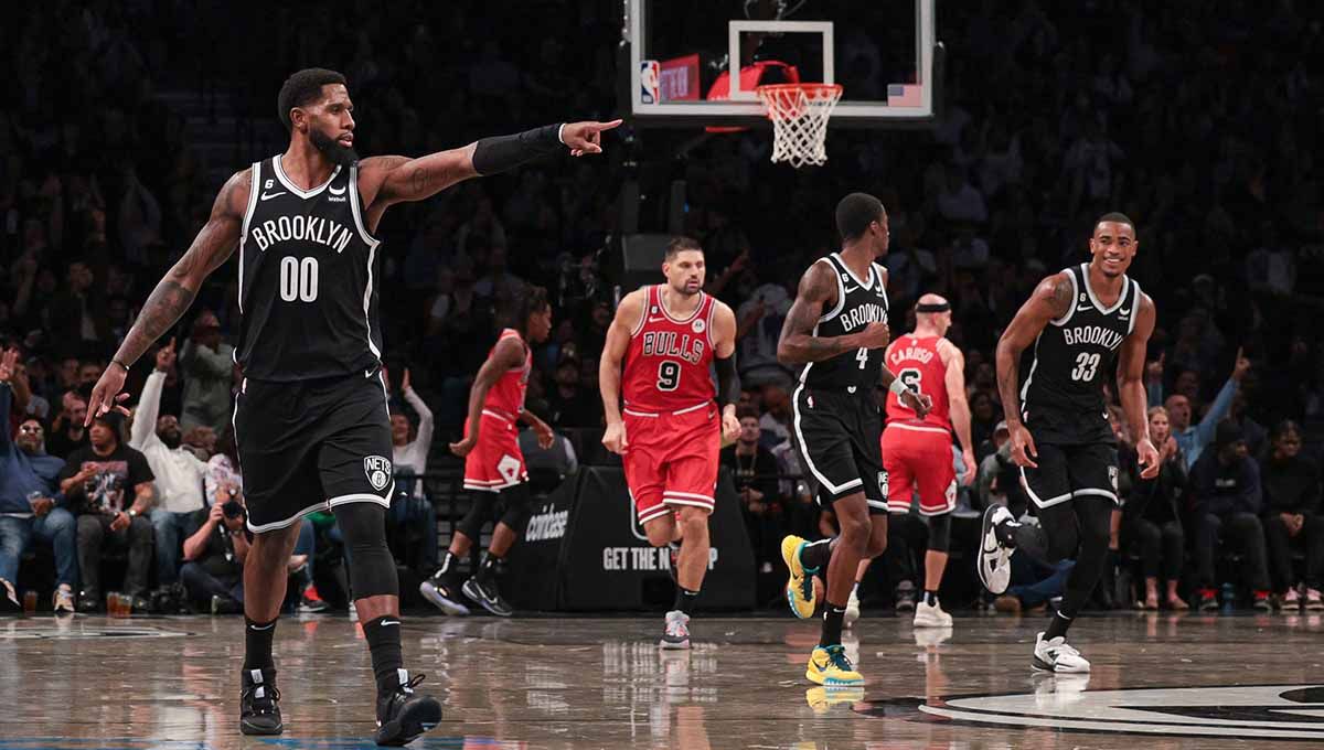Pertandingan NBA antara Brooklyn Nets vs Chicago Bulls. (Foto: REUTERS/Vincent Carchietta) Copyright: © REUTERS/Vincent Carchietta