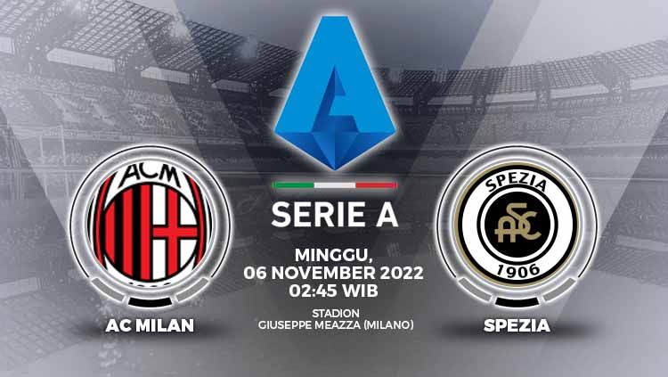 Prediksi pertandingan antara AC Milan vs Spezia (Liga Italia). Copyright: © Grafis: Yuhariyanto/INDOSPORT