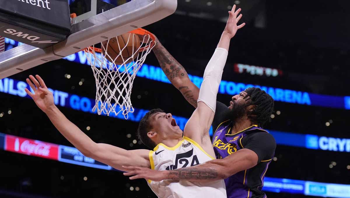 Pertandingan NBA antara Los Angeles Lakers vs Utah Jazz. (Foto: REUTERS/Kirby Lee) Copyright: © REUTERS/Kirby Lee