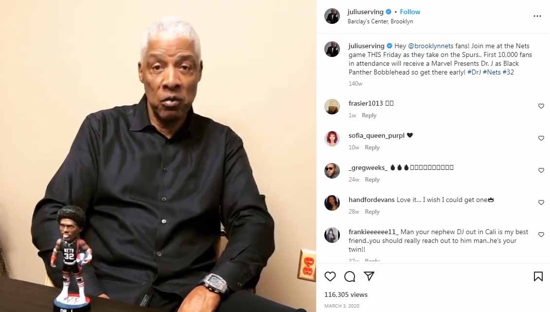 Legenda NBA, Julius Erving. (Foto: Instagram@juliuserving) Copyright: © Instagram@juliuserving