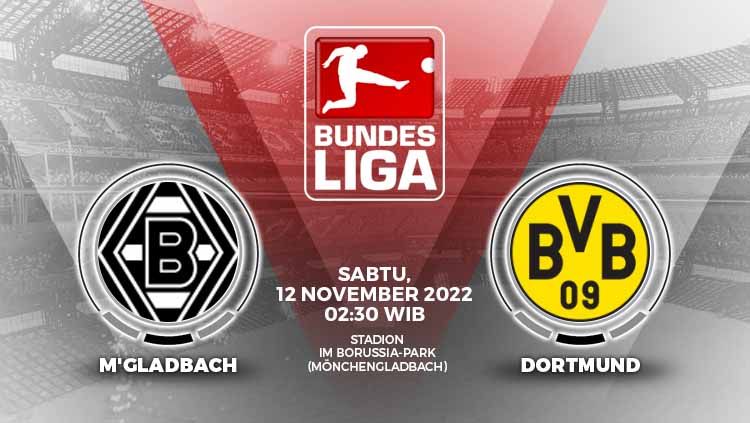 Prediksi pertandingan antara Borussia M'gladbach vs Borussia Dortmund (Bundesliga Jerman). Copyright: © Grafis: Yuhariyanto/INDOSPORT