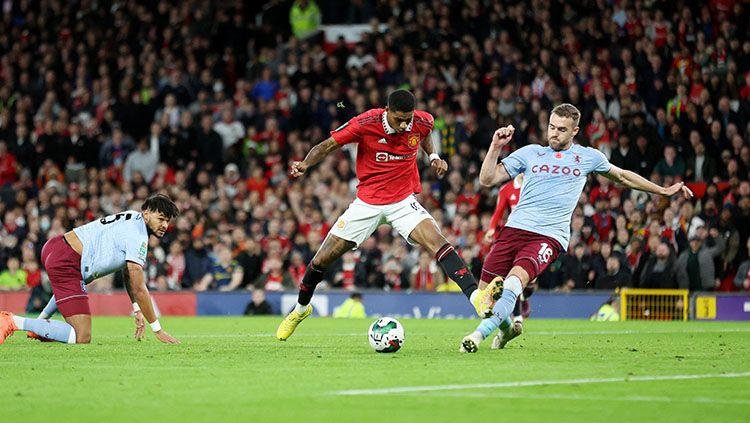 Pertandingan Manchester United vs Aston Villa di Piala Liga Inggris atau Carabao Cup. Copyright: © Reuters/Carl Recine