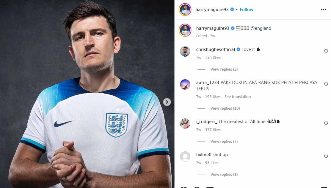 Bek Manchester City, John Stones, ungkap alasan kuat mengapa Harry Maguire terus dipanggil Timnas Inggris jelang Piala Dunia 2022. Copyright: © Instagram@harrymaguire93
