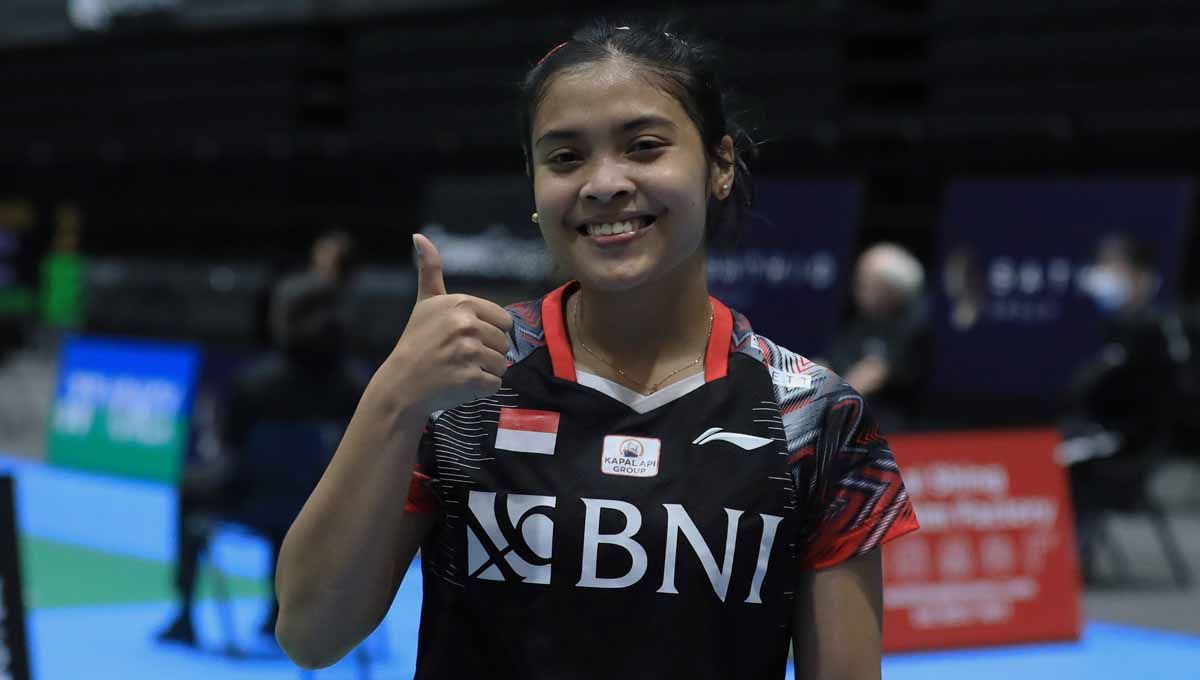 Hasil semifinal Australian Open 2022 antara Gregoria Mariska menghadapi wakil China, Han Yue di Lapangan 2 Quay Centre, Sydney, Australia, Sabtu (19/11/22).(PBSI) Copyright: © PBSI