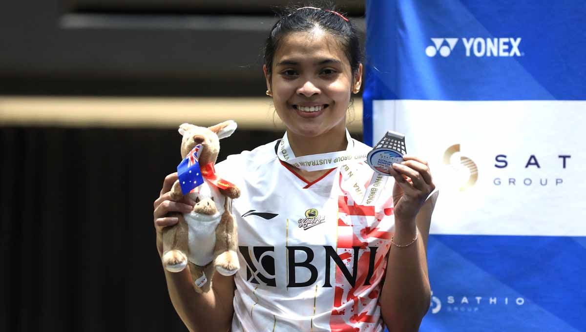 Pebulu tangkis tunggal putri Indonesia, Gregoria Mariska Tunjung, kaget dan tak sangka bisa main di World Tour Finals 2022. Copyright: © PBSI