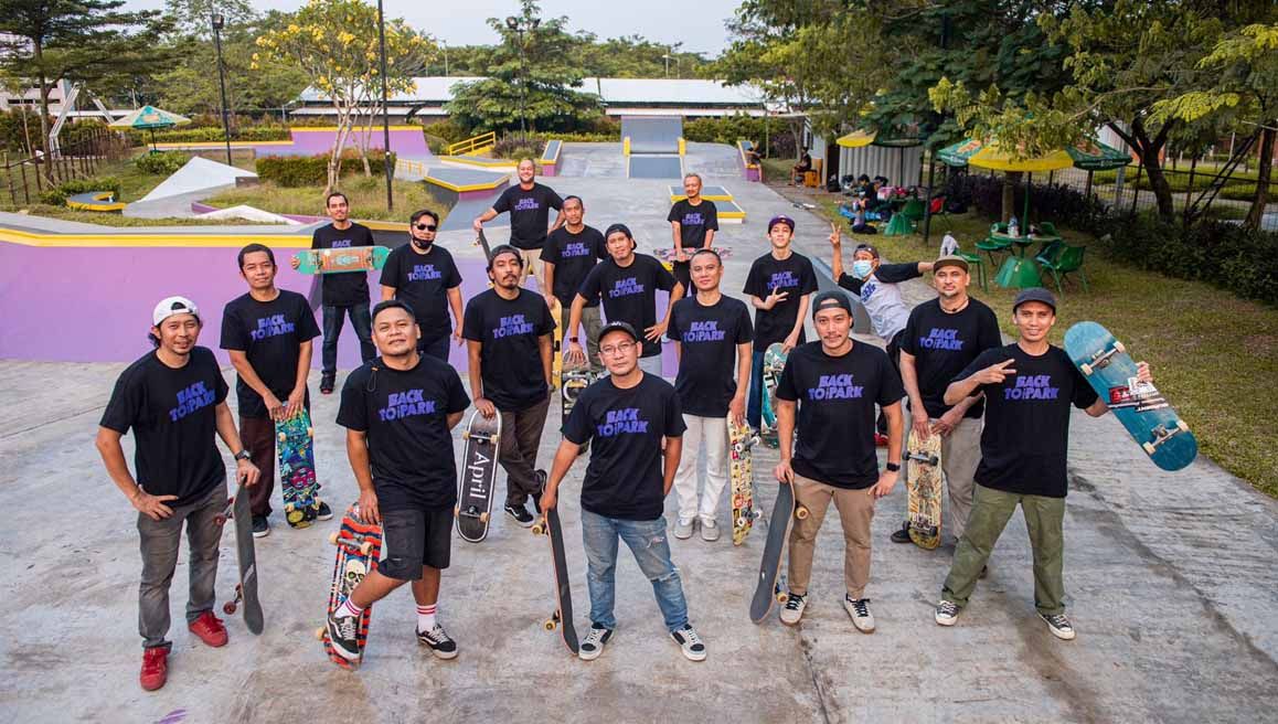 Skateboard Senayan merupakan sebuah komunitas skate asal ibu kota DKI Jakarta yang sudah berdiri sejak tahun 1994 silam. Copyright: © NRN/Senayan Skateboard