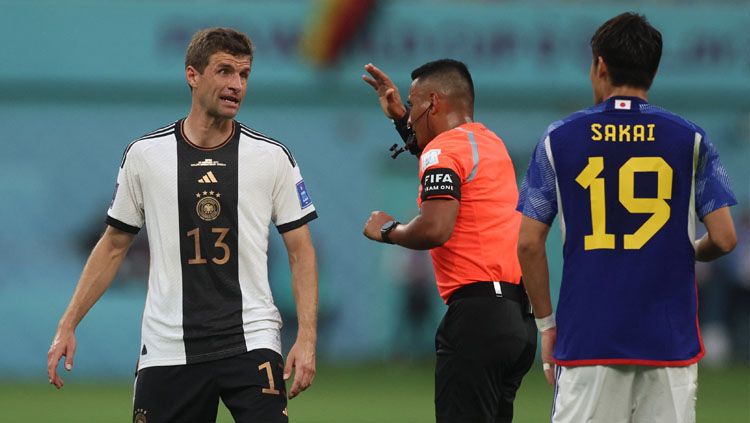 Penggawa Timnas Jerman, Thomas Muller dalam pertandingan melawan Jepang di Piala Dunia 2022 (Foto: REUTERS/Lee Smith) Copyright: © REUTERS/Lee Smith