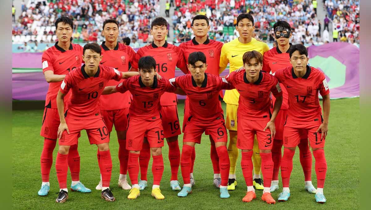 Skuat Timnas Korea Selatan di grup H Piala Dunia Qatar 2022. (Foto: Skuat Timnas Korea Selatan) Copyright: © REUTERS/Matthew Childs