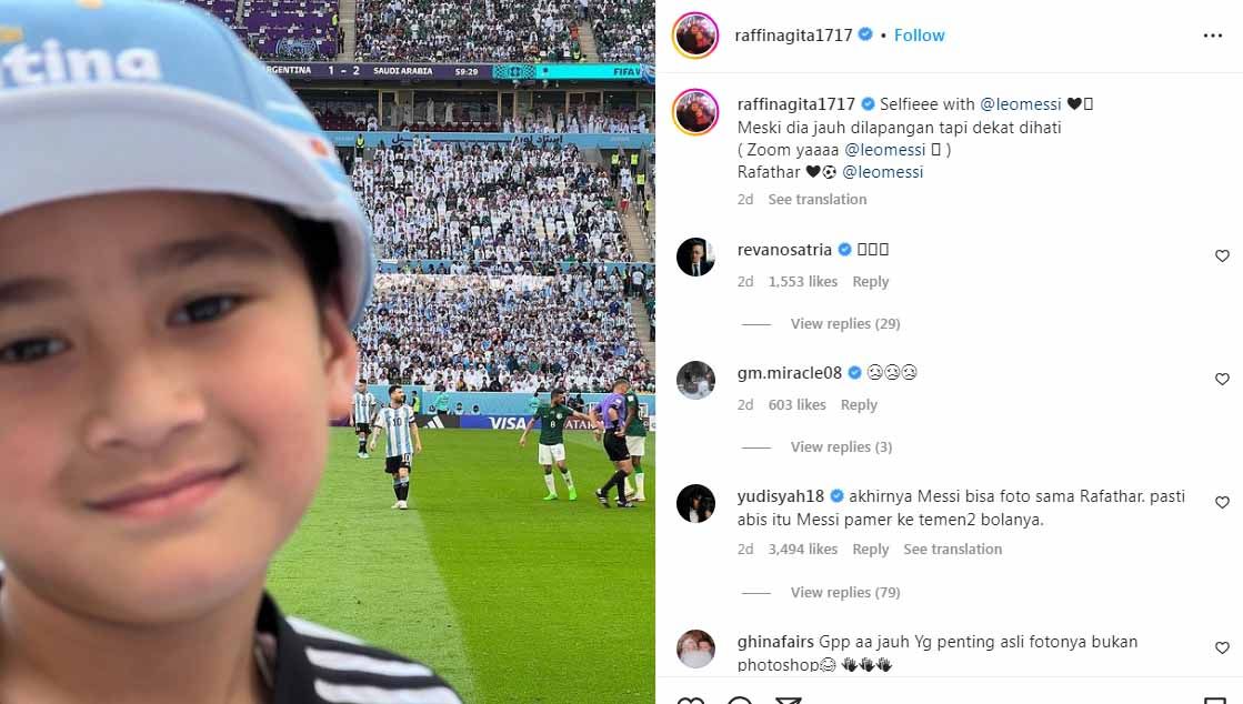 Raffi Ahmad trauma disoraki penonton jadi alasan tolak jadi player escort Argentina vs Timnas Indonesia. Copyright: © Instagram@raffinagita1717