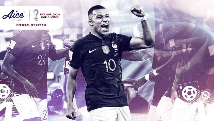 Selebrasi gol Kylian Mbappe bersama Timnas Prancis saat menghadapi Denmark di Piala Dunia 2022 menjadi sorotan dunia. Copyright: © Hendro Hardiyanto/INDOSPORT