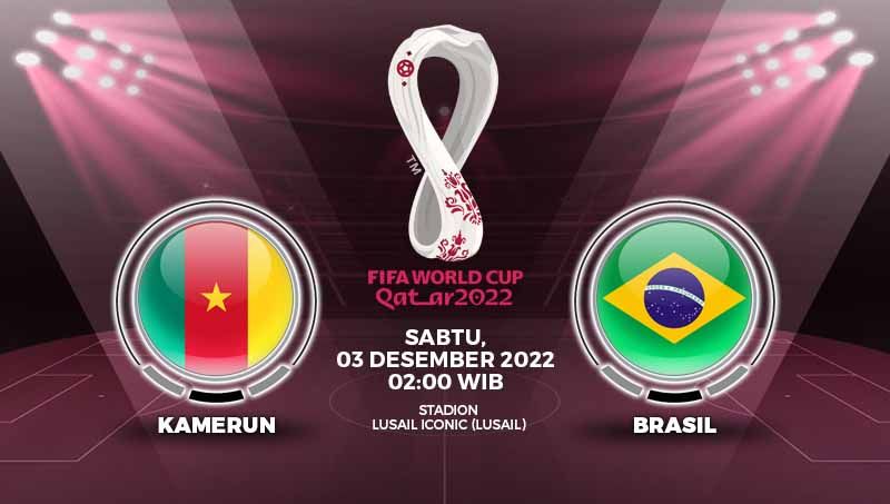 Prediksi pertandingan antara Kamerun vs Brasil di Piala Dunia 2022 Qatar, Sabtu (03/12/22) dini hari WIB. Copyright: © Grafis: Yuhariyanto/INDOSPORT