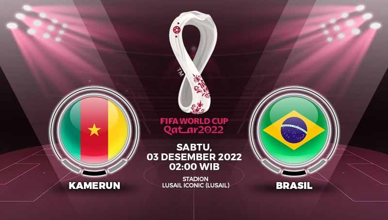 Berikut prediksi Piala Dunia 2022 antara Kamerun vs Brasil, Sabtu (03/12/22) pukul 02.00 WIB, di mana ini akan jadi pertaruhan tim Samba untuk kunci juara Grup. Copyright: © Grafis: Yuhariyanto/INDOSPORT