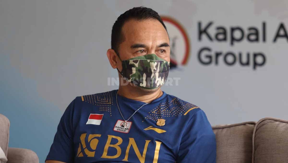 Kabid Binpres PBSI Riony Mainaky pada acara Jumpa Pers Kejurnas PBSI 2022 di Pelatnas Cipayung, Kamis (01/12/22). Copyright: © Herry Ibrahim/INDOSPORT