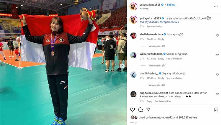 Tak dipanggil PP PBVSI untuk membela Tim Nasional Voli Putri untuk SEA Games 2023, atlet berparas bidadari, Yolla Yuliana, ‘alih profesi’ jadi penyelam. Copyright: © Instagram@yollayuliana1515