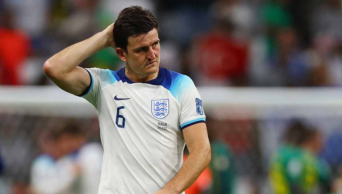 Harry Maguire pemain Inggris di Piala Dunia Qatar 2022. (Foto: REUTERS/Molly Darlington) Copyright: © REUTERS/Molly Darlington