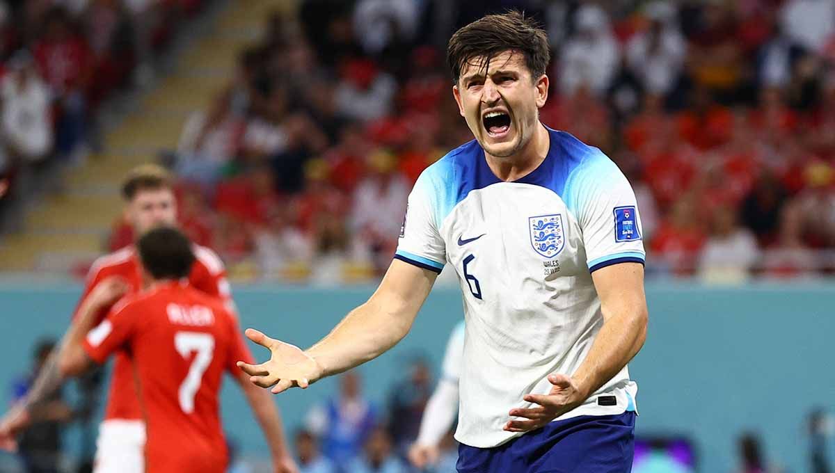 Harry Maguire berpotensi kehilangan tempatnya sebagai bek tengah di timnas Inggris, setelah Gareth Southgate tertarik untuk memanggil Levi Colwill. (Foto: REUTERS/Lee Smith) Copyright: © REUTERS/Lee Smith