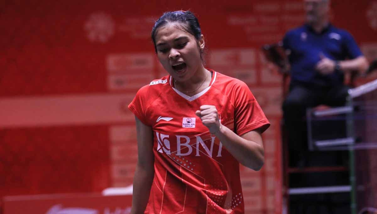 Meski baru menjalani debut di BWF World Tour Finals 2022, tetapi Gregoria Mariska dan Rinov Rivaldy/Pitha Haningtyas Mentari bermain sangat baik.(Foto: PBSI) Copyright: © PBSI