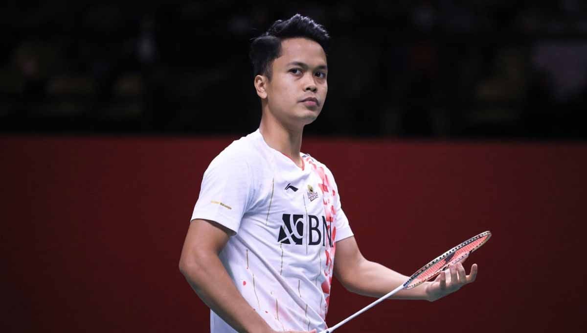 Tunggal putra Indonesia, Anthony Ginting, dapat ‘pool neraka’ yang dihuni pemain bulutangkis top dunia di ajang Malaysia Open 2023. Copyright: © PBSI