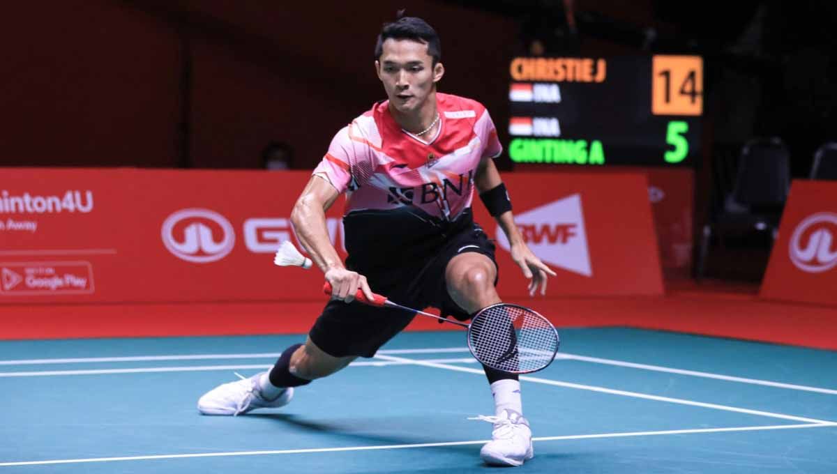 Tunggal putra Indonesia, Jonatan Christie mengaku pasrah dengan nasibnya sendiri jelang melawan Chou Tien Chen di BWF World Tour Finals 2022. (Foto: PBSI) Copyright: © PBSI