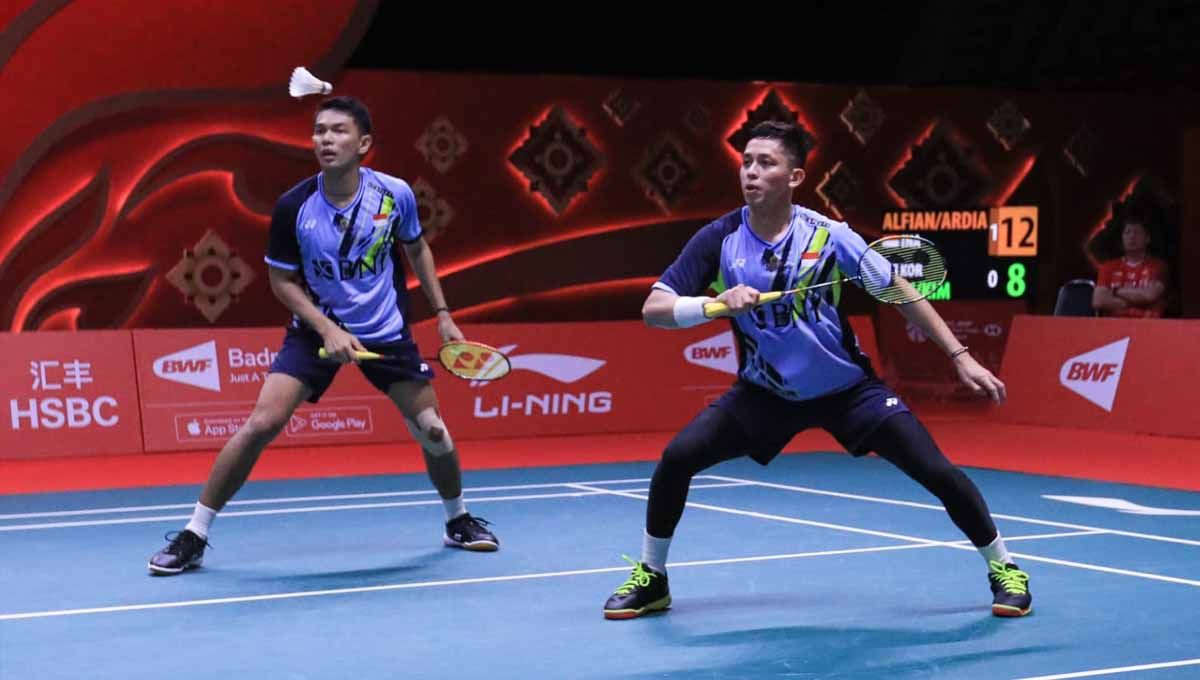 Hasil BWF World Tour Finals 2022 antara Fajar Alfian/Muhammad Rian Ardianto vs Takuro Hoki/Yugo Kobayashi, Kamis (08/12/22). (Foto: PBSI) Copyright: © PBSI