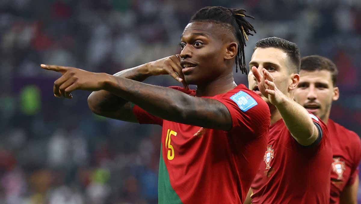 Rafael Leao saat bermain untuk Timnas Portugal. Foto: REUTERS/Hannah Mckay. Copyright: © REUTERS/Hannah Mckay