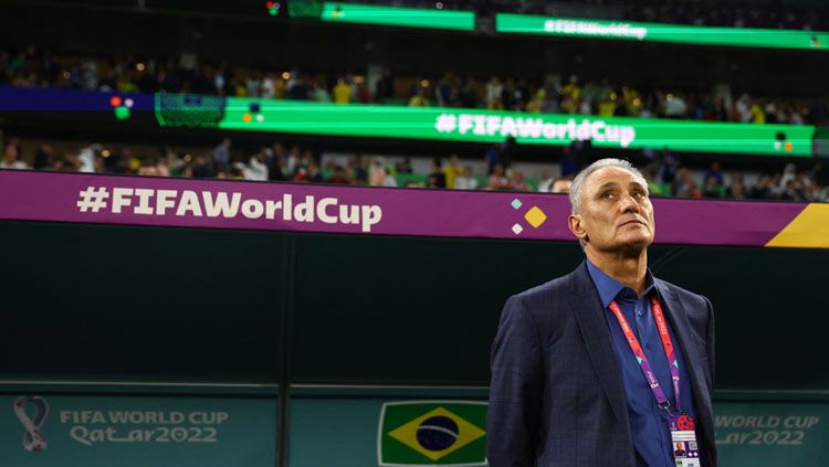 Pelatih Timnas Brasil, Tite mengundurkan diri usai dikalahkan Kroasia dalam pertandingan babak perempatfinal Piala Dunia 2022 (Foto: REUTERS/Hannah Mckay). Copyright: © REUTERS/Hannah Mckay