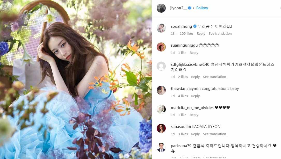 Terdapat empat ‘royal couple’ atlet-artis Korea Selatan yang selalu jadi sorotan, salah satunya penyanyi Jiyeon T-ara dan bintang bisbol Hwang Jae-gyun. Copyright: © Instagram@jiyeon2__