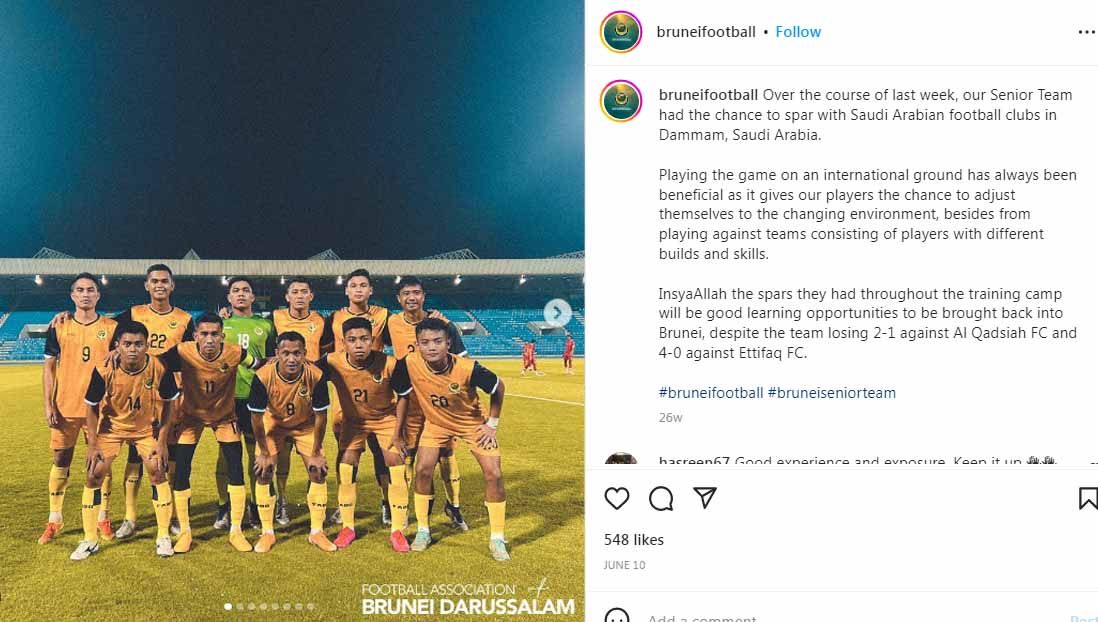 Tim Sepakbola Brunei. (Foto: Instagram@bruneifootball) Copyright: © Instagram@bruneifootball