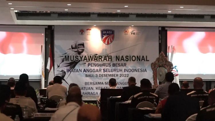 Suasana Musyawarah Nasional (Munas) Pengurus Besar (PB) Ikatan Anggar Seluruh Indonesia (IKASI) pada 3 Desember lalu di Bali. Copyright: © PB IKASI