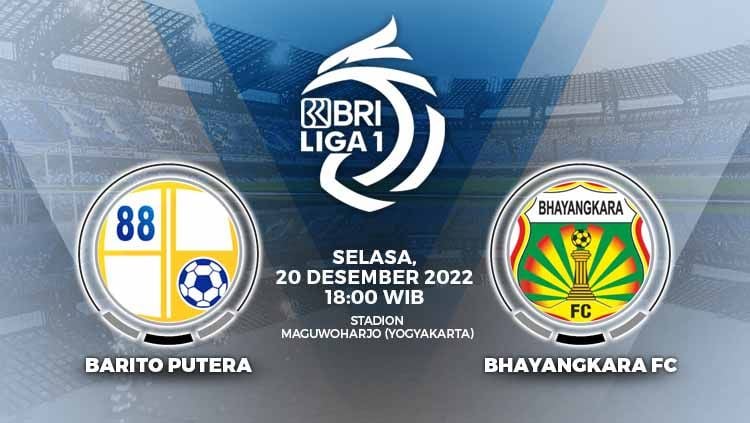 Prediksi pertandingan antara Barito Putera vs Bhayangkara FC (BRI Liga 1). Copyright: © Grafis: Yuhariyanto/INDOSPORT