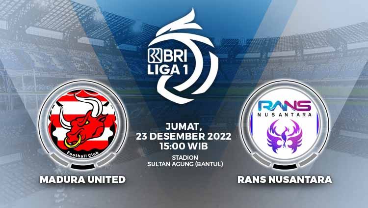 Hasil pertandingan Liga 1 Indonesia 2022/2023 antara Madura United vs Rans Nusantara FC yang digelar hari ini, Jumat (23/12/22) berakhir dengan skor imbang 0-0 Copyright: © Grafis: Yuhariyanto/INDOSPORT