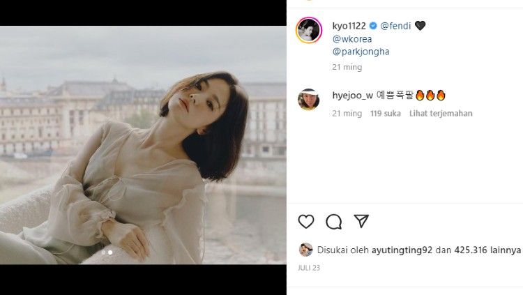 Song Hye Kyo kini menjadi viral jelang penayangan drama barunya ‘The Glory.' Namun siapa sangka di masa lalu dia pernah menjadi seorang figure skater. Copyright: © instagram @kyo1122