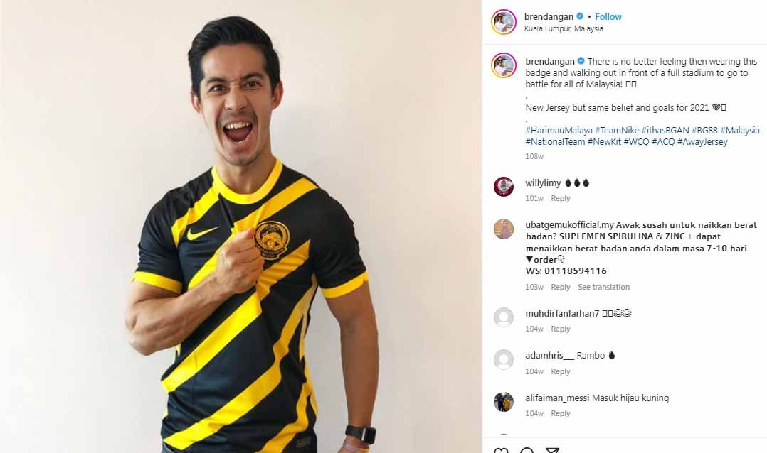 Dukungan sang istri, Elyse Gan, untuk Brendan Gan melawan kanker dan comeback ke sepak bola. Copyright: © Instagram@brendangan