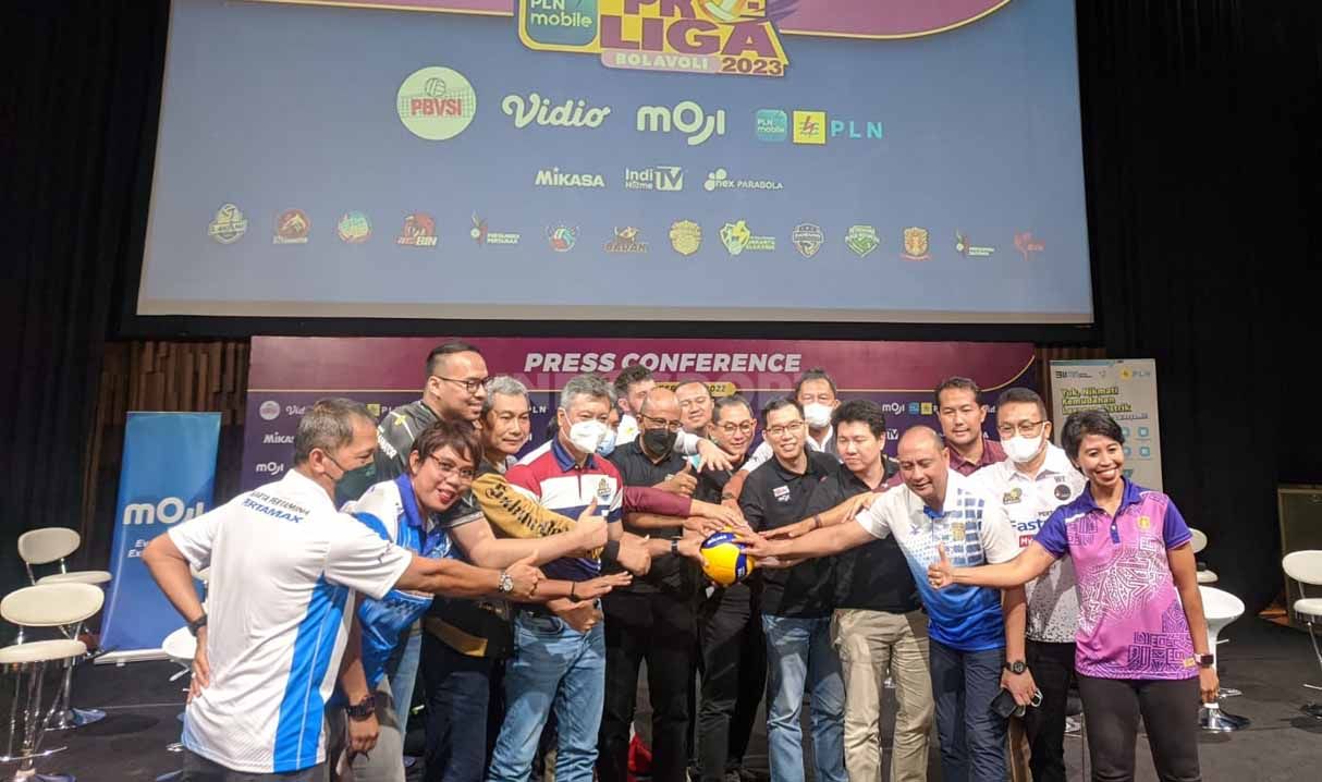 Press Conference Pro Liga Bola Voli 2023, Jumat (30/12/22). (Foto: Ammara Marthiara/INDOSPORT) Copyright: © Ammara Marthiara/INDOSPORT