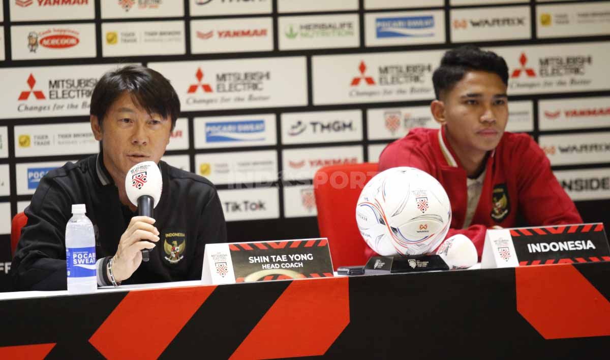 Preematch presconference Timnas Indonesia jelang babak semifinal Piala AFF 2022 melawan Vietnam di Media Center stadion GBK, Kamis (05/01/23). Copyright: © Herry Ibrahim/INDOSPORT