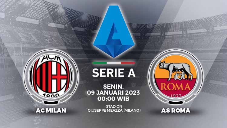 Prediksi pertandingan antara AC Milan vs AS Roma (Liga Italia). Copyright: © Grafis: Yuhariyanto/INDOSPORT