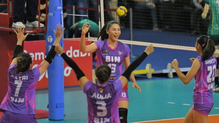 Tim voli putri Jakarta BIN berhasil mengalahkan tim putri Jakarta Elektrik PLN pada permainan perdana mereka hari ini di Proliga 2023, Sabtu (07/01/23). Copyright: © Jakarta BIN
