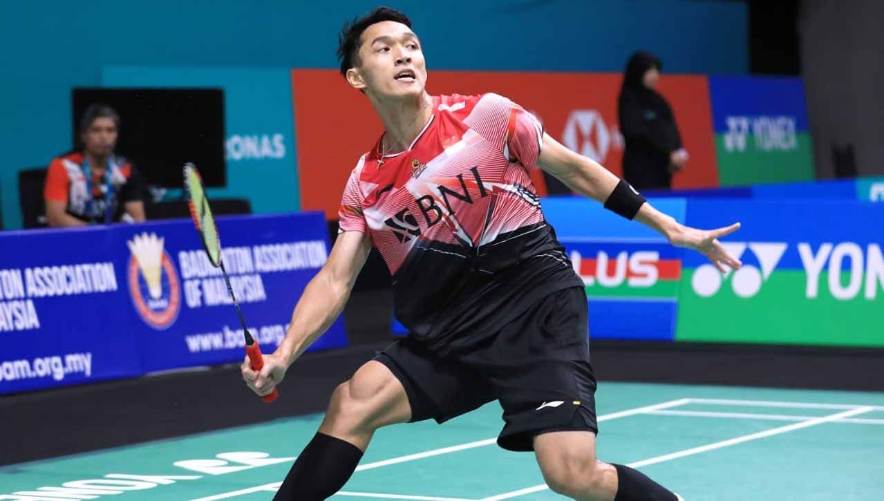 Tunggal putra Indonesia, Jonatan Christie di Malaysia Open 2023. (Foto: PBSI) Copyright: © PBSI