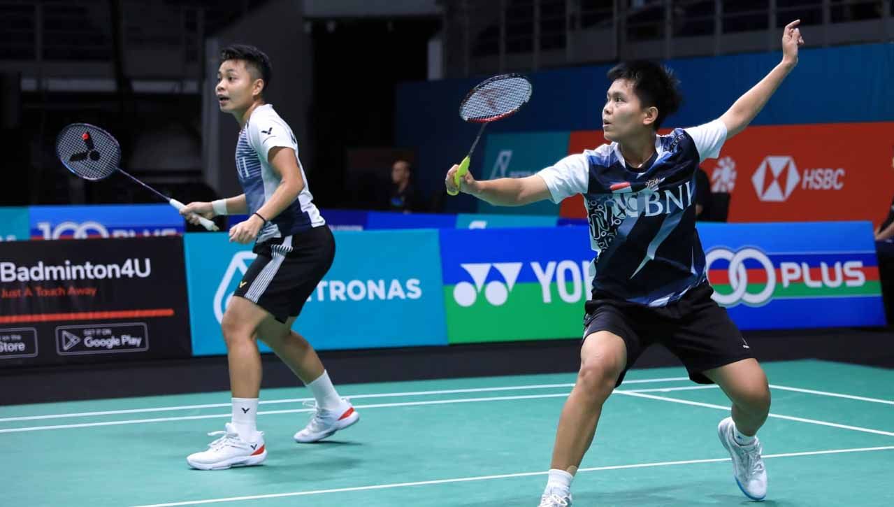 Pasangan ganda putri Indonesia, Apriyani Rahayu/Siti Fadia Silva Ramadhanti di Malaysia Open 2023. (Foto: PBSI) Copyright: © PBSI