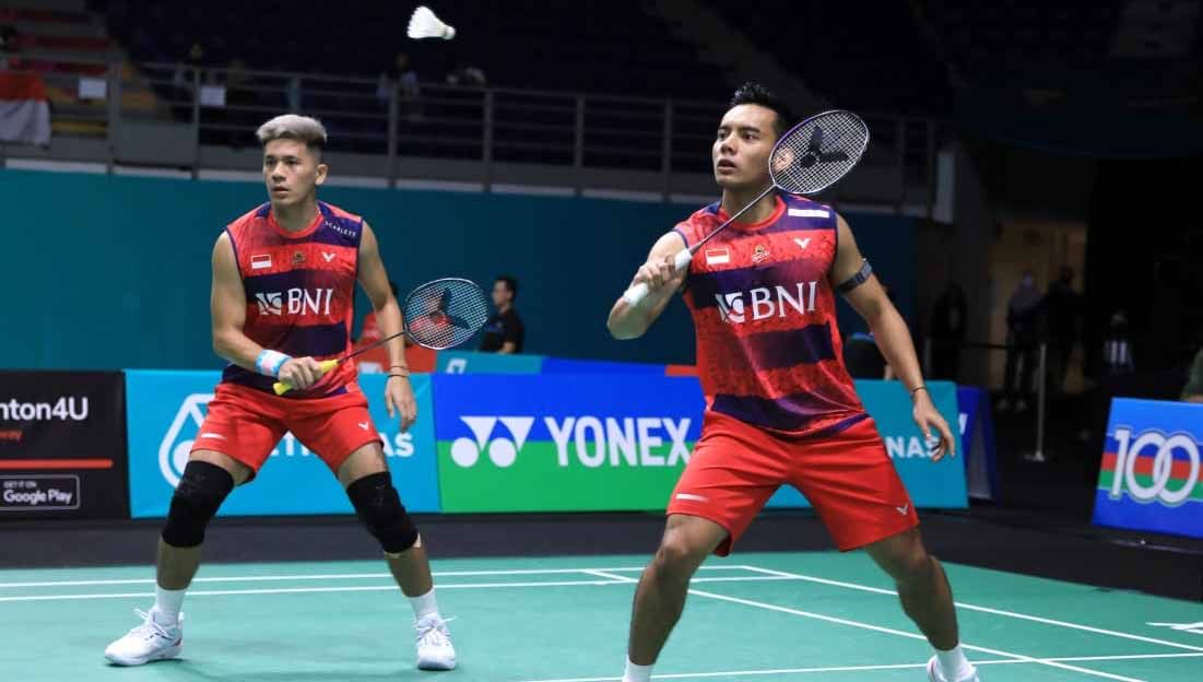 Pebulutangkis ganda putra Indonesia, Pramudya Kusumawardana/Yeremia Erich Yoche Yacob Rambitan, bongkar kunci lolos perempat final Thailand Masters 2023. Copyright: © PBSI