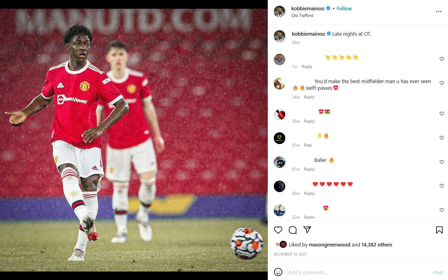 Profil dan biodata Kobbie Mainoo, pemain muda Liga Inggris (Premier League) yang siap melejit di tim utama Manchester United. Copyright: © Instagram: kobbiemainoo