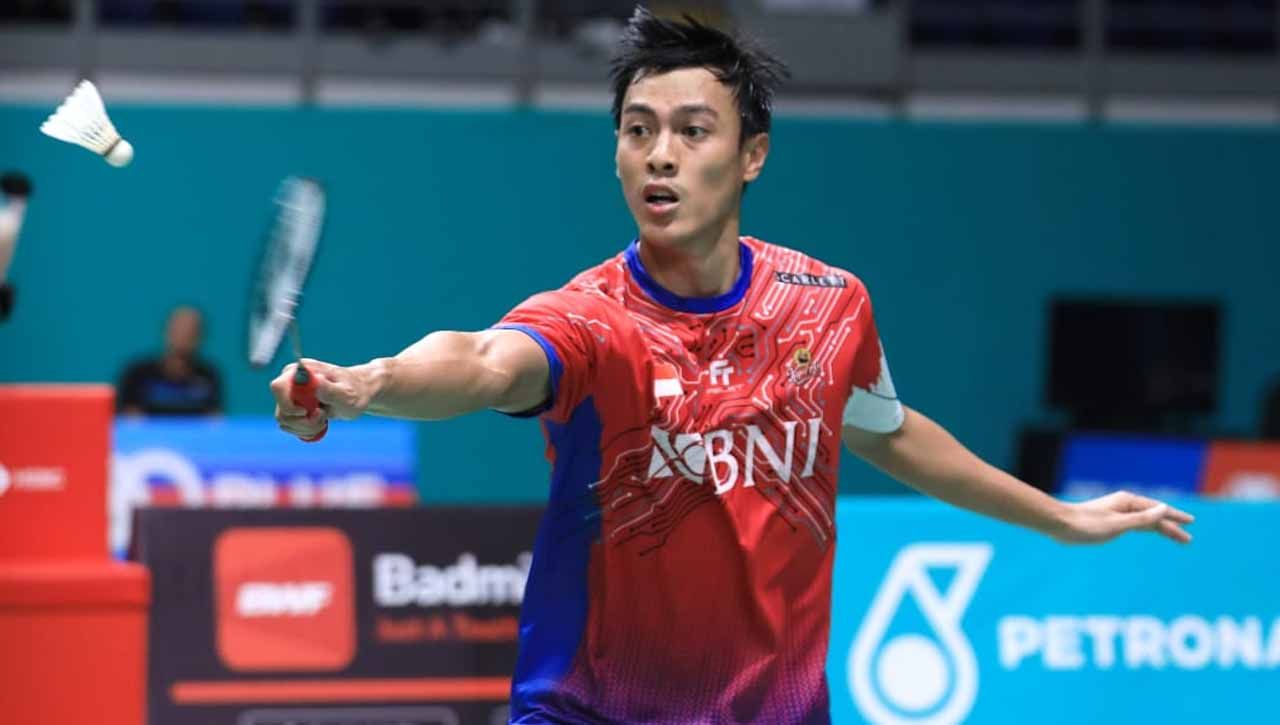 Tunggal putra Indonesia, Shesar Hiren Rhustavito di Malaysia Open 2023. (Foto: PBSI) Copyright: © PBSI