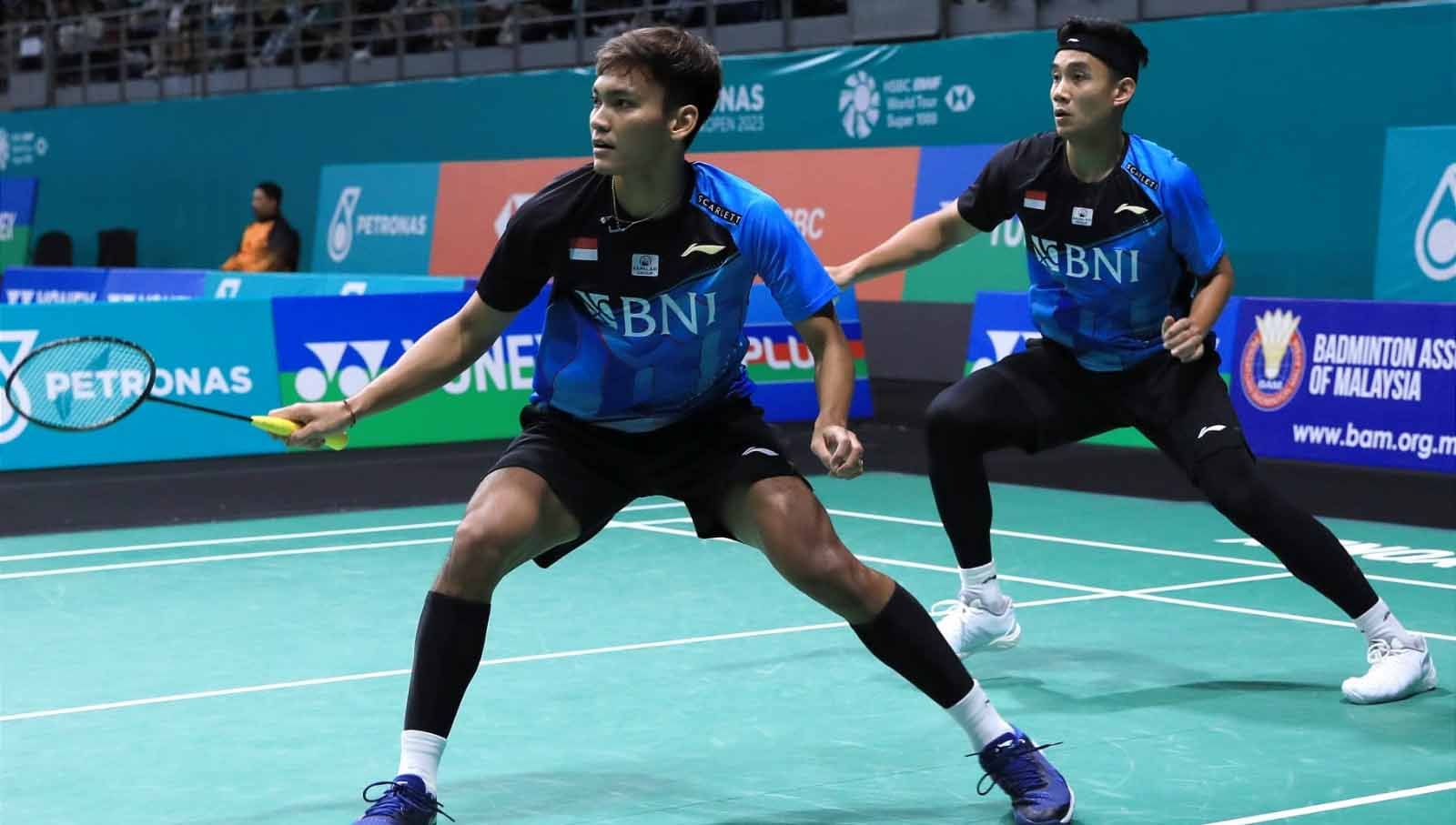 Defense luar biasa yang diperlihatkan Bagas Maulana/Muhammad Shohibul Fikri usai tekuk Choi Sol-gyu/Kim Won-ho di Thailand Open 2023 tuai decak kagum Yuni Kartika. Foto: PBSI. Copyright: © PBSI