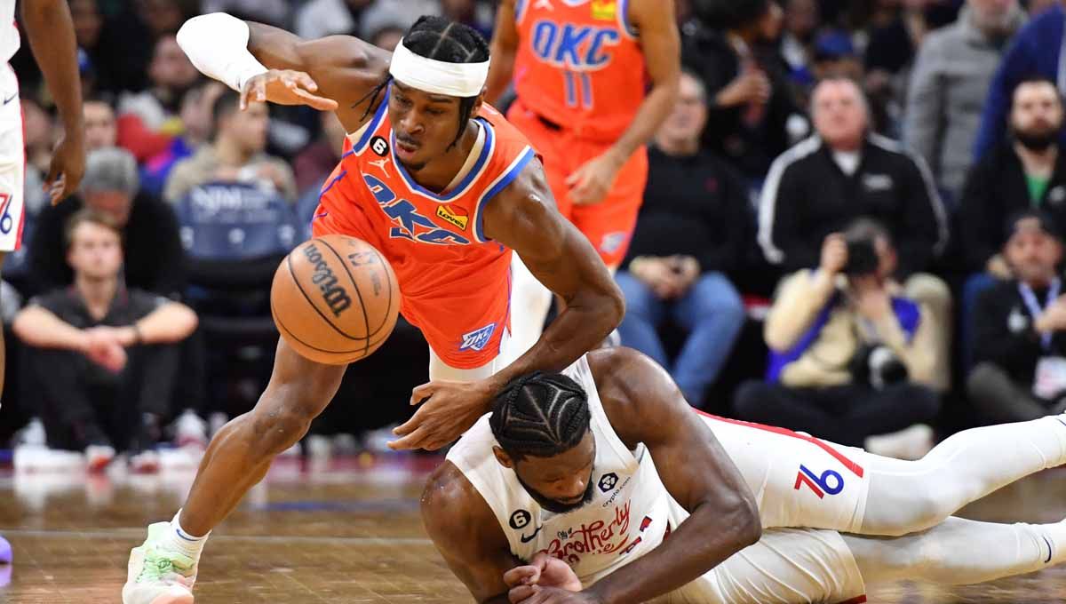 Pertandingan NBA antara Philadelphia 76ers vs Oklahoma City Thunder. (Foto: Philadelphia 76ers vs Oklahoma City Thunder) Copyright: © REUTERS/Eric Hartline