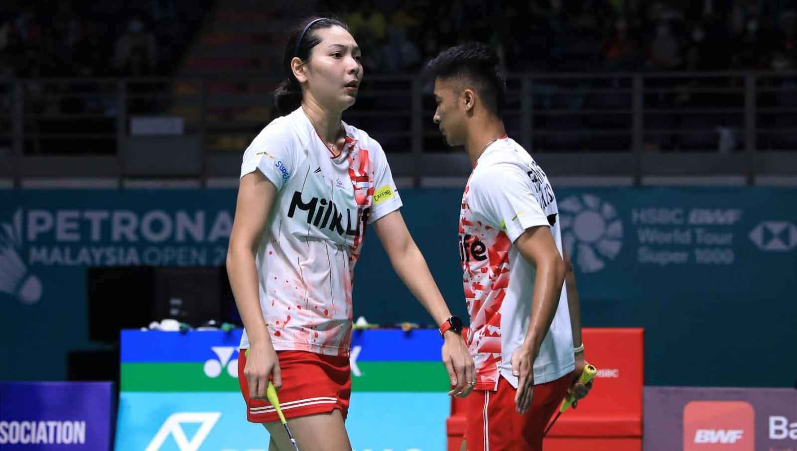 Gim kedua babak perempat final Thailand Masters 2023 antara Dejan Ferdinansyah/Gloria Emanuelle Widjaja vs Feng Yan Zhe/Huang Dong Ping, Jumat (03/02/23). Copyright: © PBSI