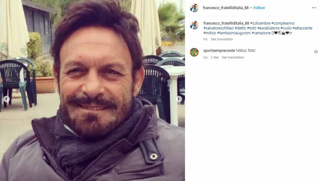 Legenda Italia, Salvatore Schillaci. (Foto: Instagram#salvatoreschillaci) Copyright: © Instagram#salvatoreschillaci