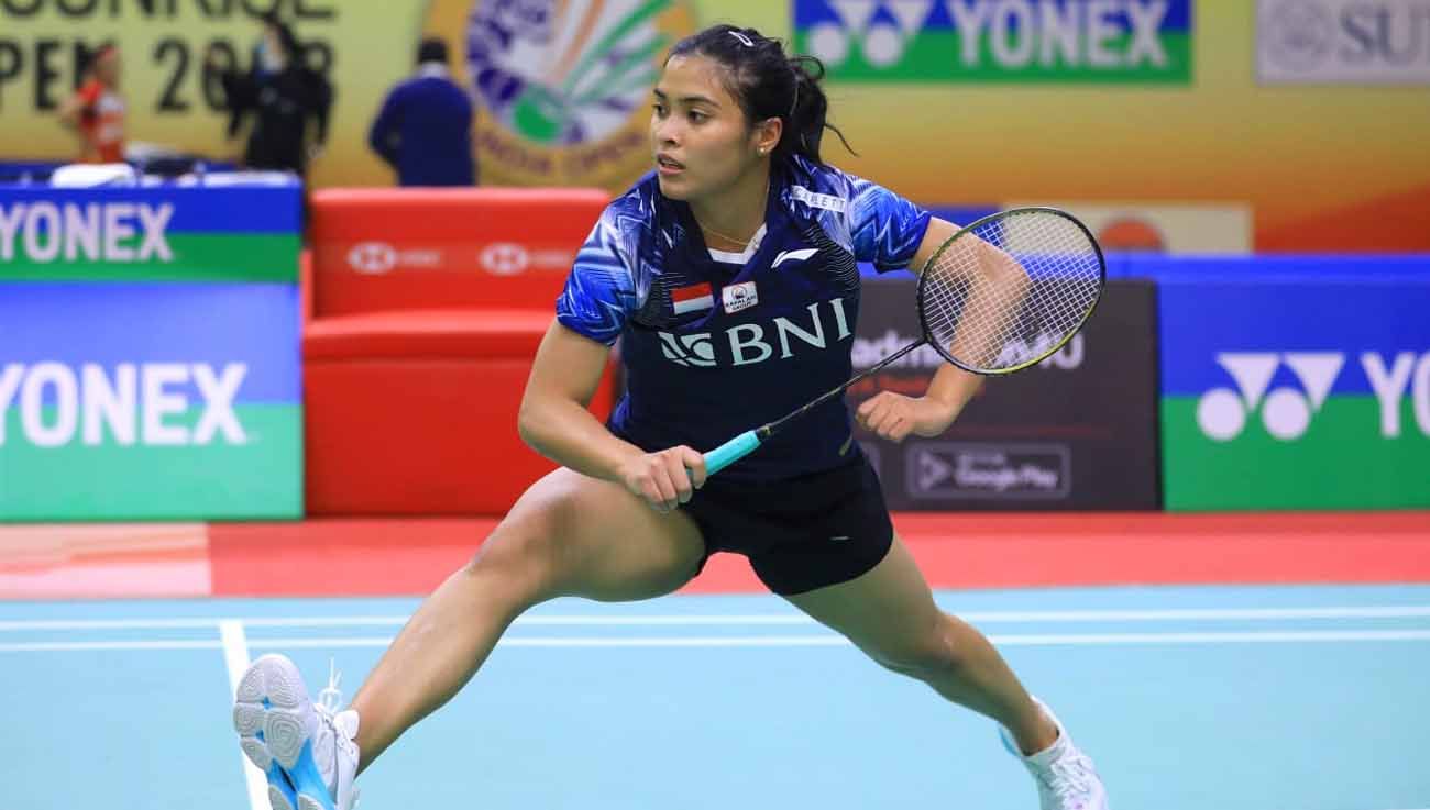 Hasil Indonesia Masters 2023 antara tunggal putri Gregoria Mariska Tunjung vs Sun Shou Yun di babak 32 besar pada Rabu (25/01/23), dimenangkan wakil tuan rumah. Copyright: © PBSI
